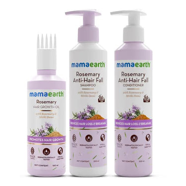 Mamaearth Rosemary Hair Fall Control Kit | Gives up to 94% Stronger Hair | Up to 93% Less Hair Fall | Made Safe Certified | For Men & Women | 650 ml